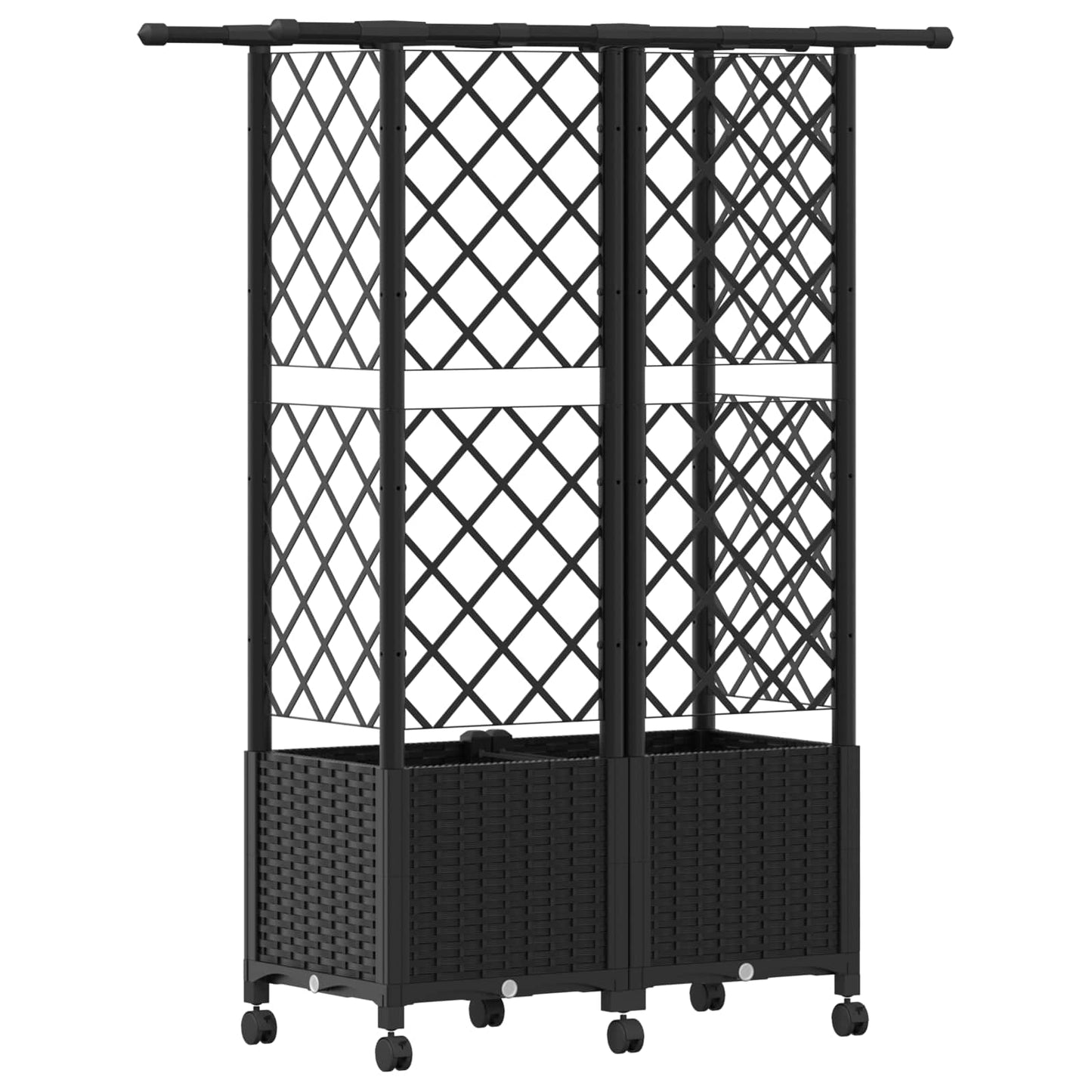 Letto Rialzato con Griglia e Tetto Nero 124 x 40 x 142 cm PP | homemem39