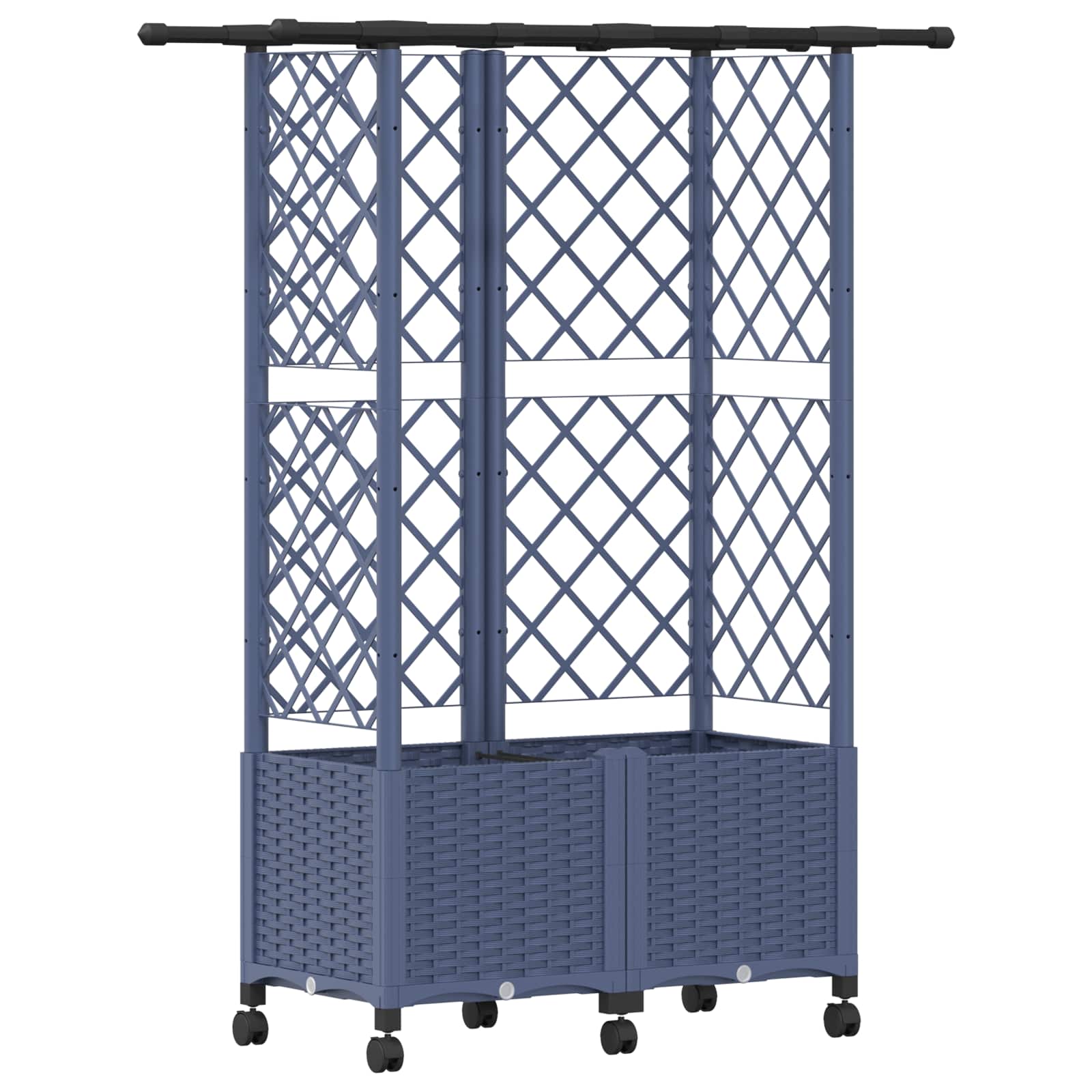 Letto Rialzato con Griglia e Tetto Grigio 124 x 40 x 142 cm PP | homemem39