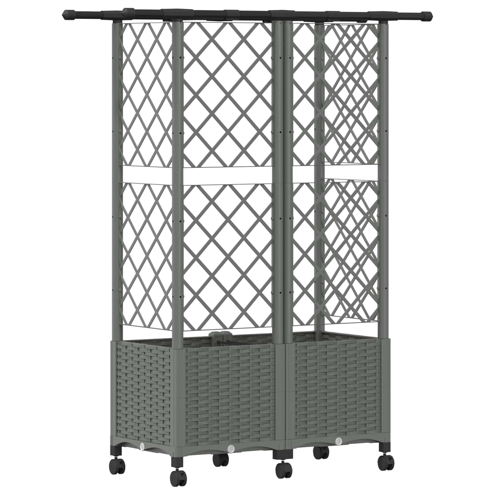 Letto Rialzato con Griglia e Tetto Grigio Chiaro PP | homemem39