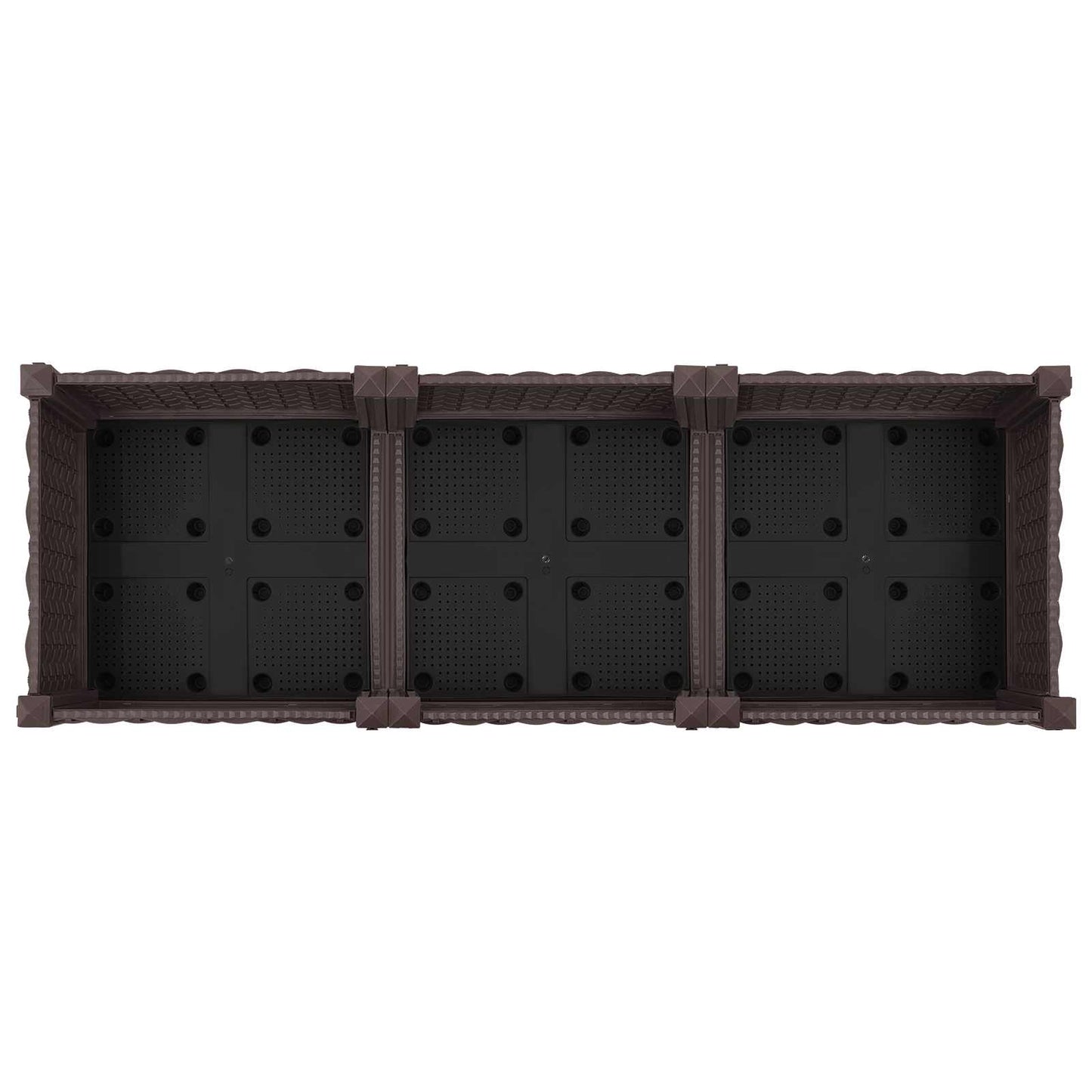 Vaso da Giardino con Ruote Marrone 120 x 40 x 29 cm PP | homemem39