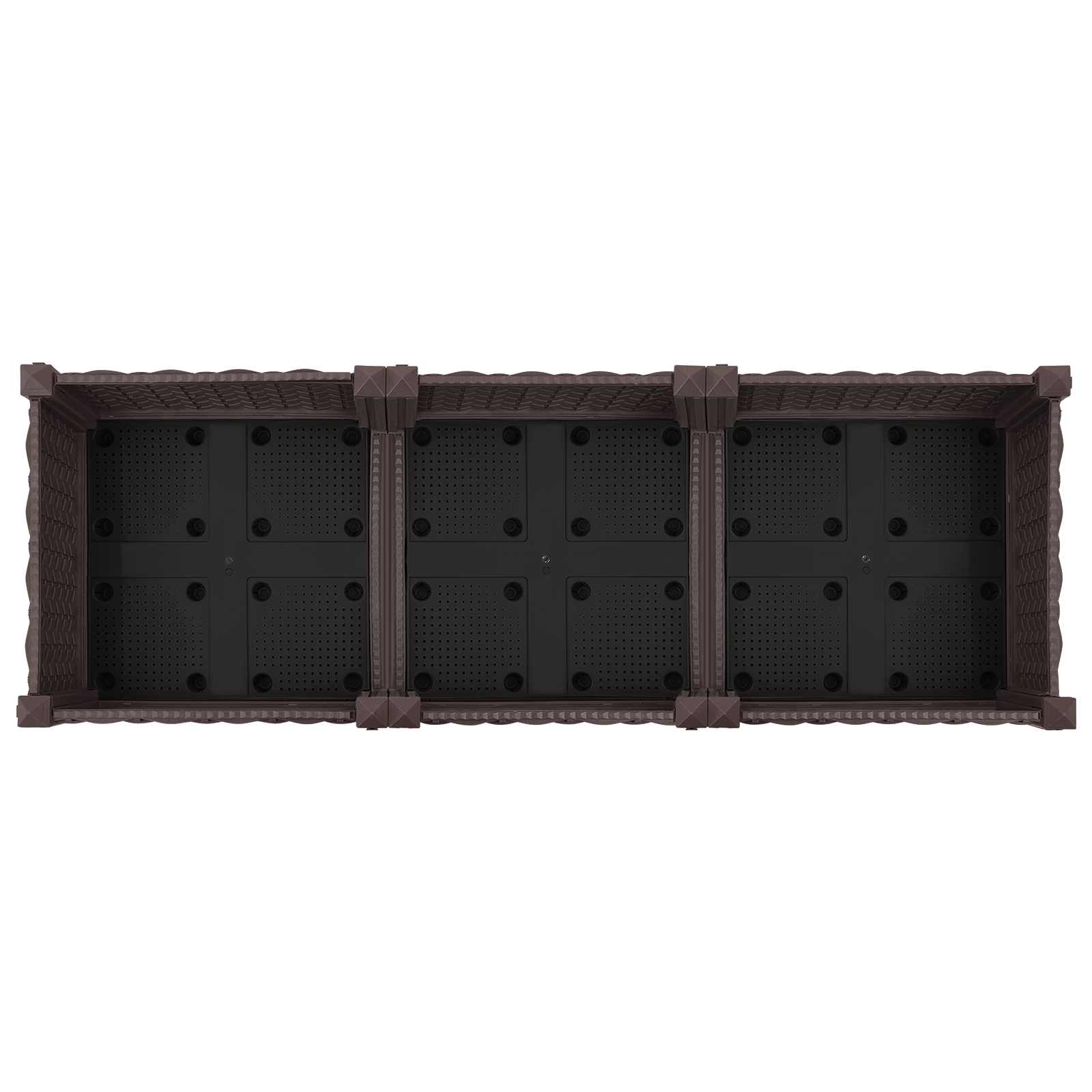Vaso da Giardino con Ruote Marrone 120 x 40 x 29 cm PP | homemem39