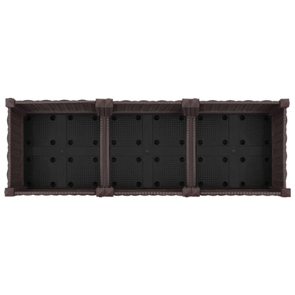 Vaso da Giardino con Ruote Marrone 120 x 40 x 29 cm PP | homemem39