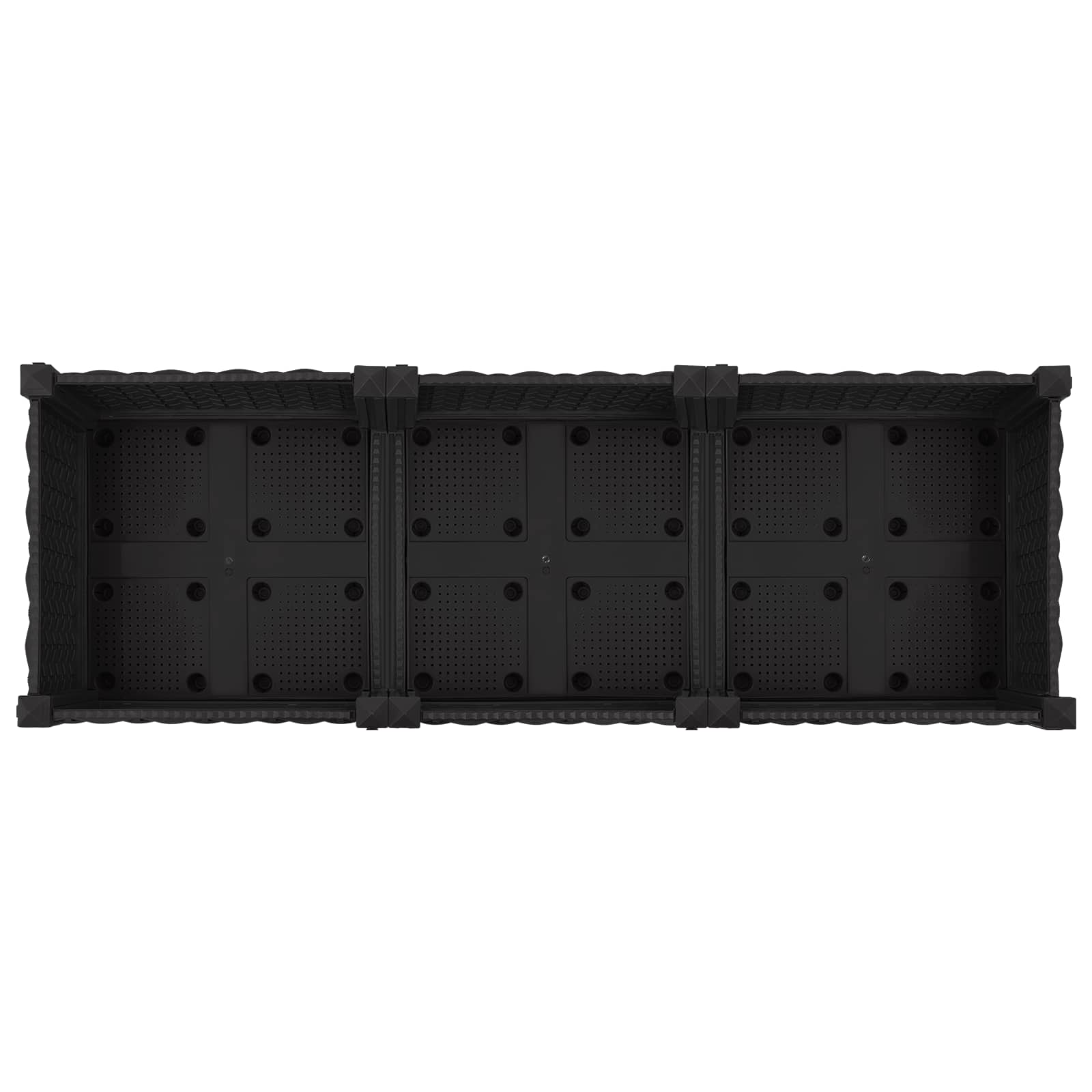 Vaso da Giardino con Ruote Nero 120 x 40 x 29 cm PP | homemem39