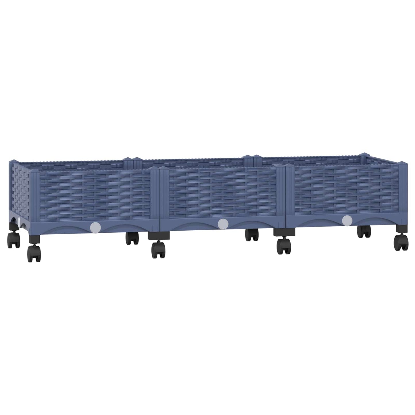 Vaso da Giardino con Ruote Blu Grigio 120 x 40 x 33 cm PP | homemem39
