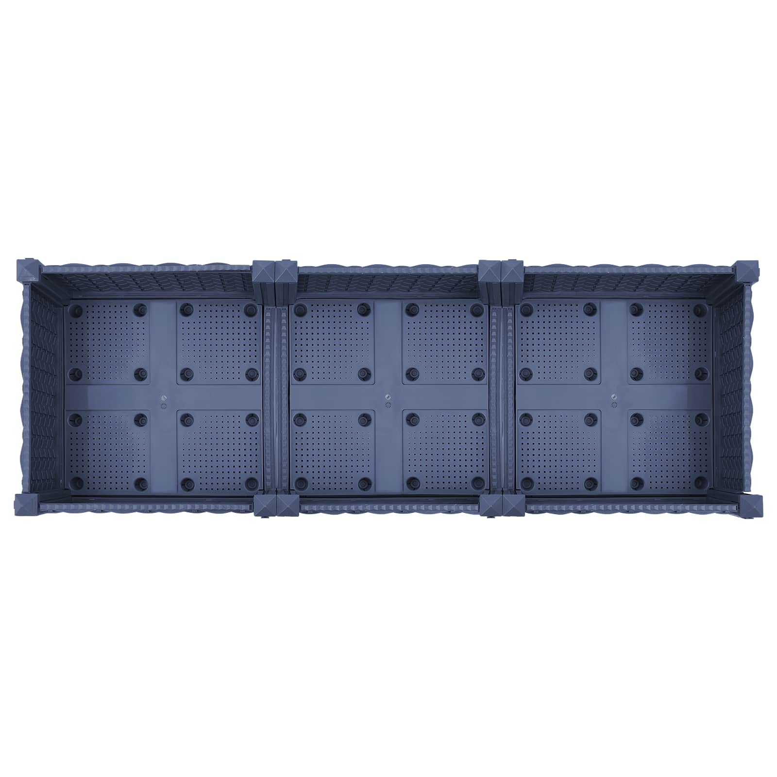 Vaso da Giardino con Ruote Blu Grigio 120 x 40 x 33 cm PP | homemem39