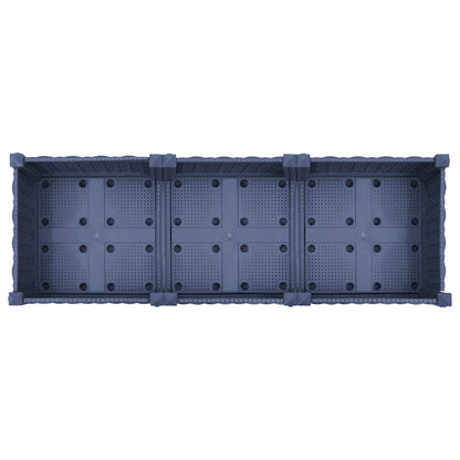 Vaso da Giardino con Ruote Blu Grigio 120 x 40 x 33 cm PP | homemem39
