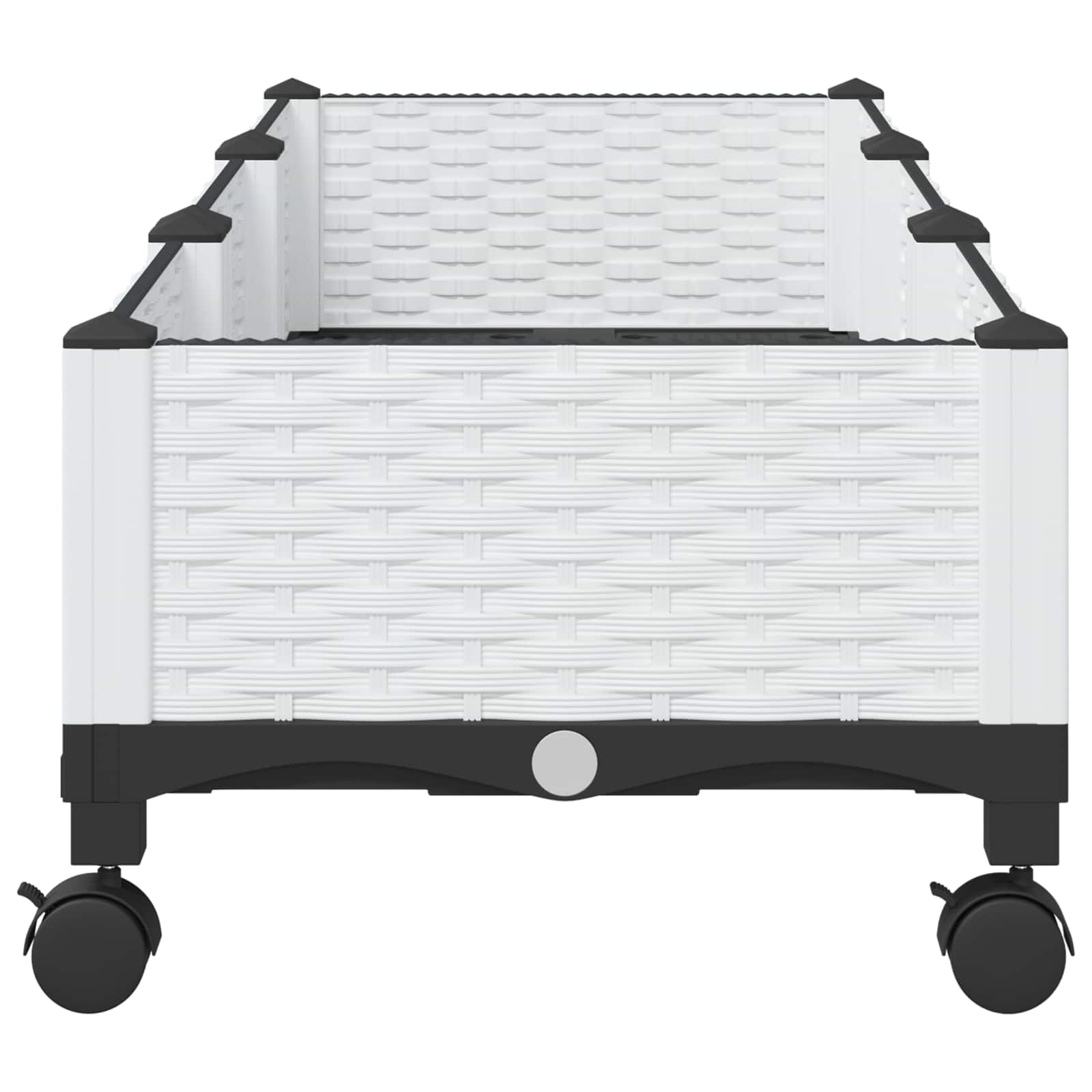 Vaso da Giardino con Ruote Bianco 120 x 40 x 33 cm PP | homemem39