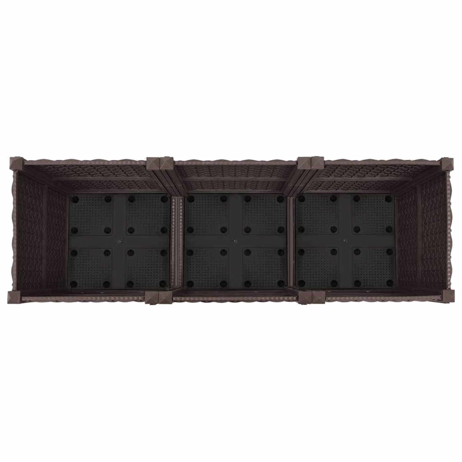 Vaso da Giardino con Ruote Marrone 120 x 40 x 44 cm PP | homemem39