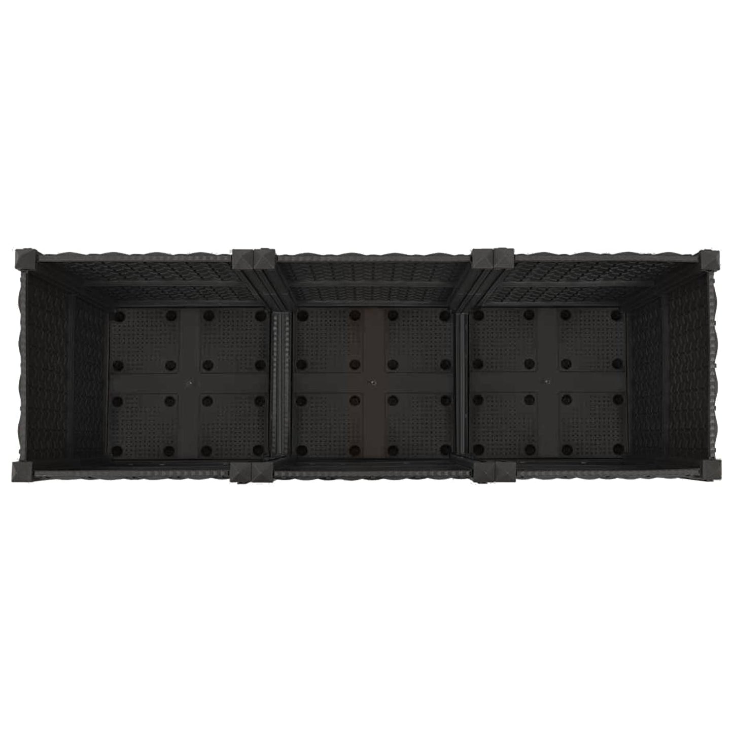 Vaso da Giardino con Ruote Nero 120 x 40 x 44 cm PP | homemem39