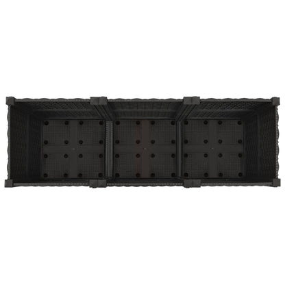 Vaso da Giardino con Ruote Nero 120 x 40 x 44 cm PP | homemem39