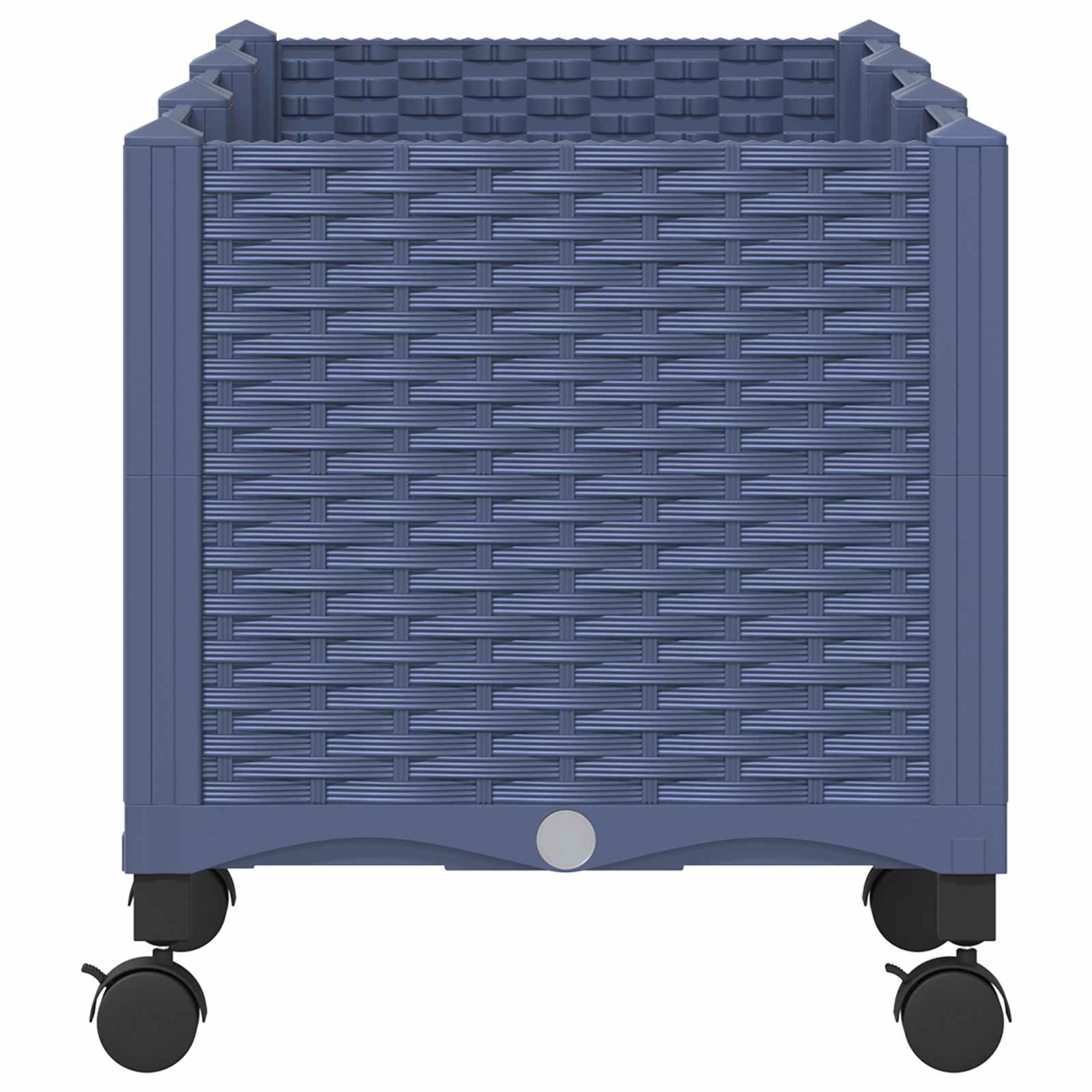 Vaso da Giardino con Ruote Blu Grigio 120 x 40 x 48 cm PP | homemem39