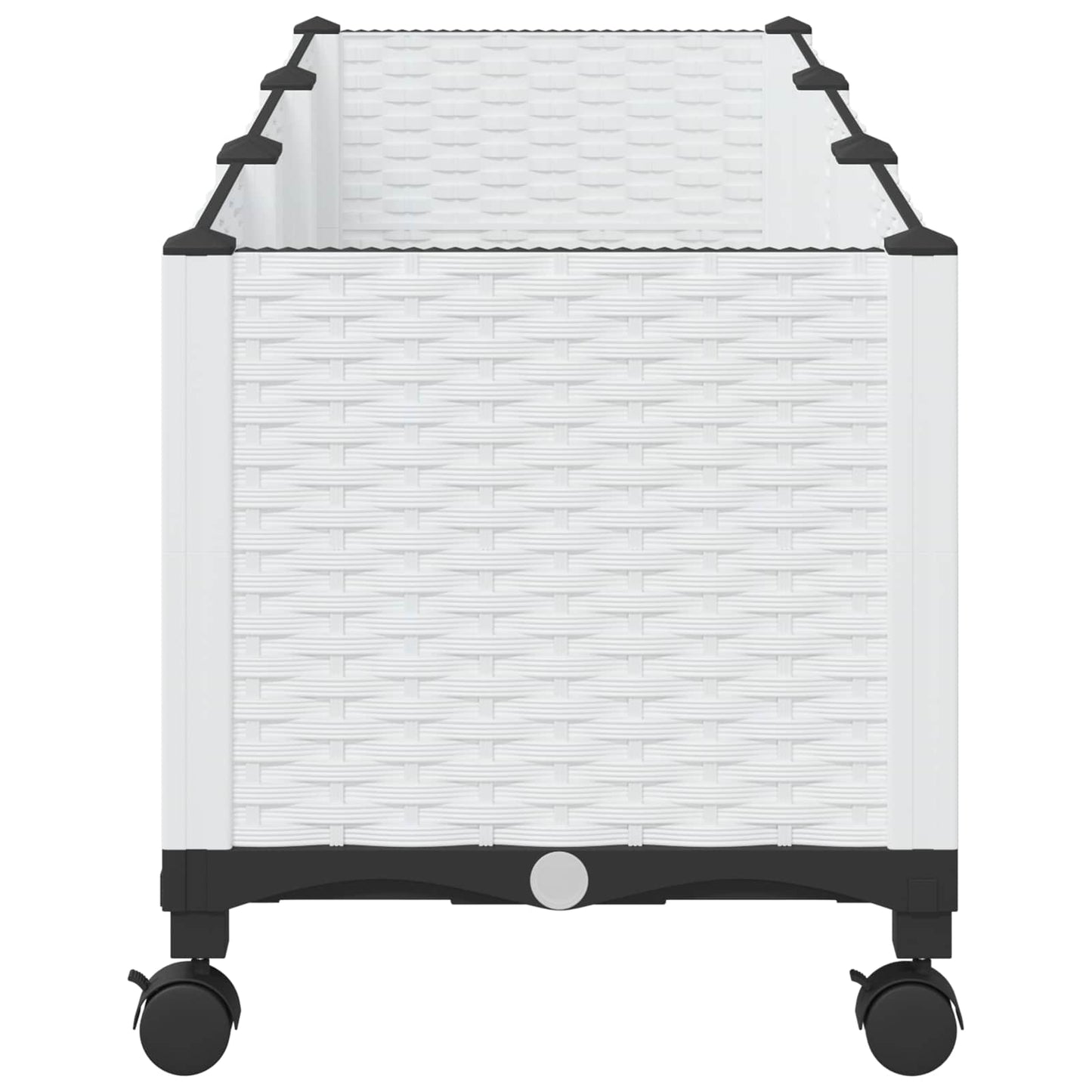 Vaso da Giardino con Ruote Bianco 120 x 40 x 48 cm PP | homemem39