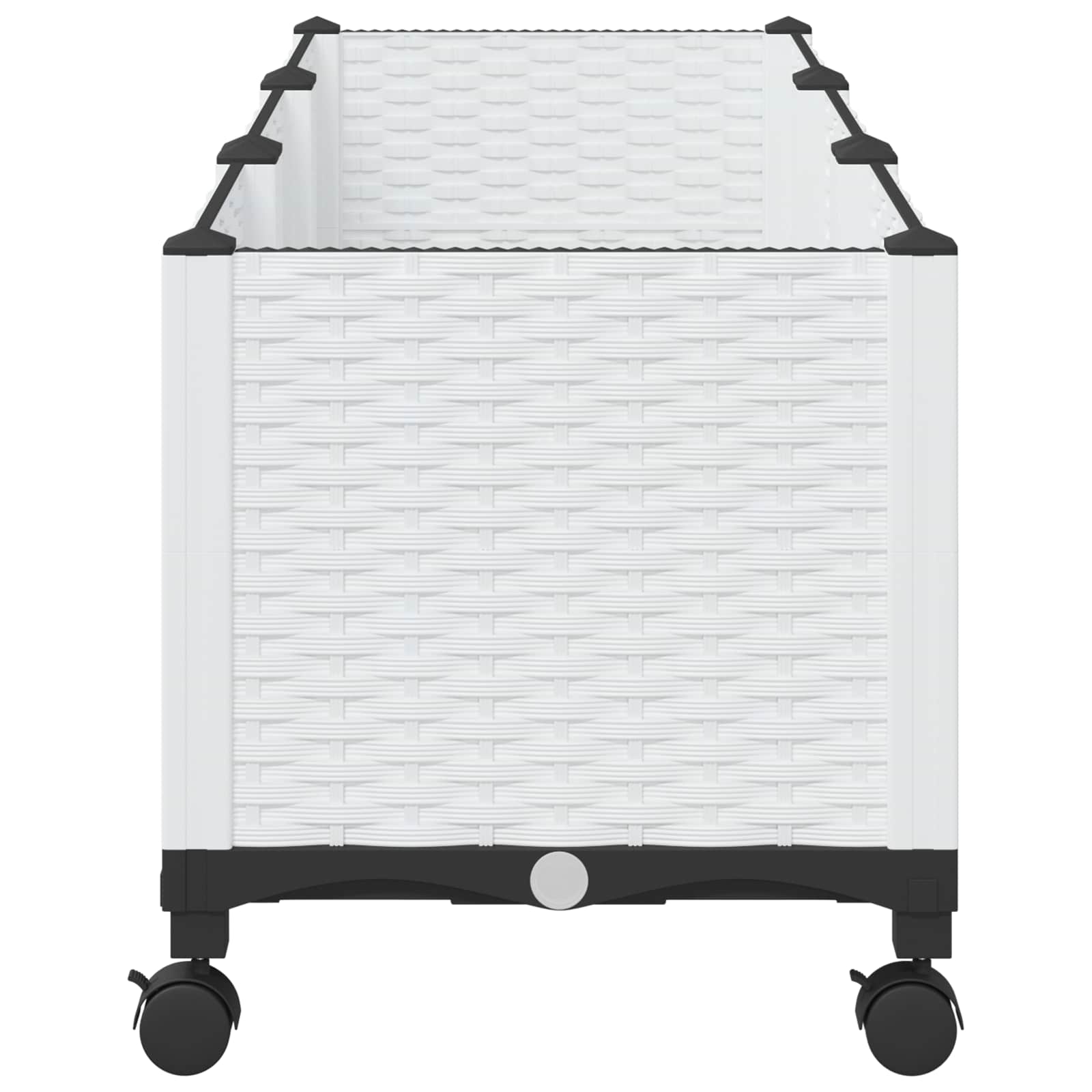 Vaso da Giardino con Ruote Bianco 120 x 40 x 48 cm PP | homemem39