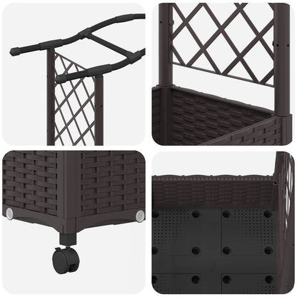 Letto rialzato con traliccio e ruote Marrone 169 x 40 x 129 cm | homemem39