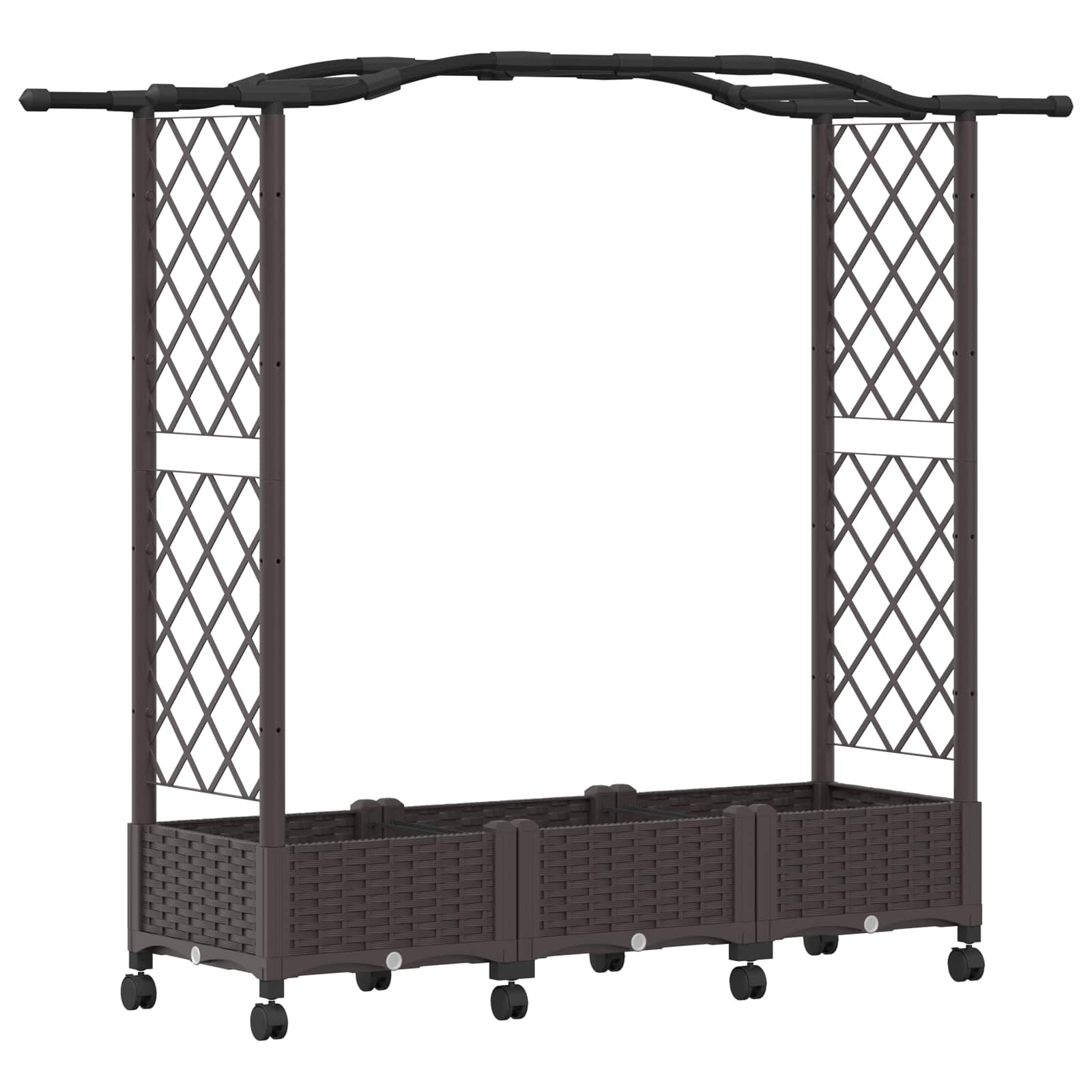 Letto rialzato con traliccio e ruote Marrone 169 x 40 x 129 cm | homemem39