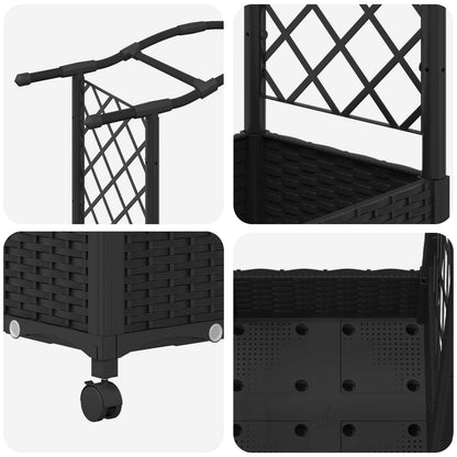 Letto Rialzato con Griglia e Tetto Nero 169 x 40 x 129 cm PP | homemem39