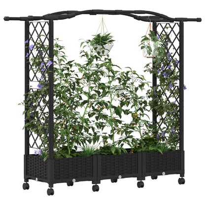Letto Rialzato con Griglia e Tetto Nero 169 x 40 x 129 cm PP | homemem39