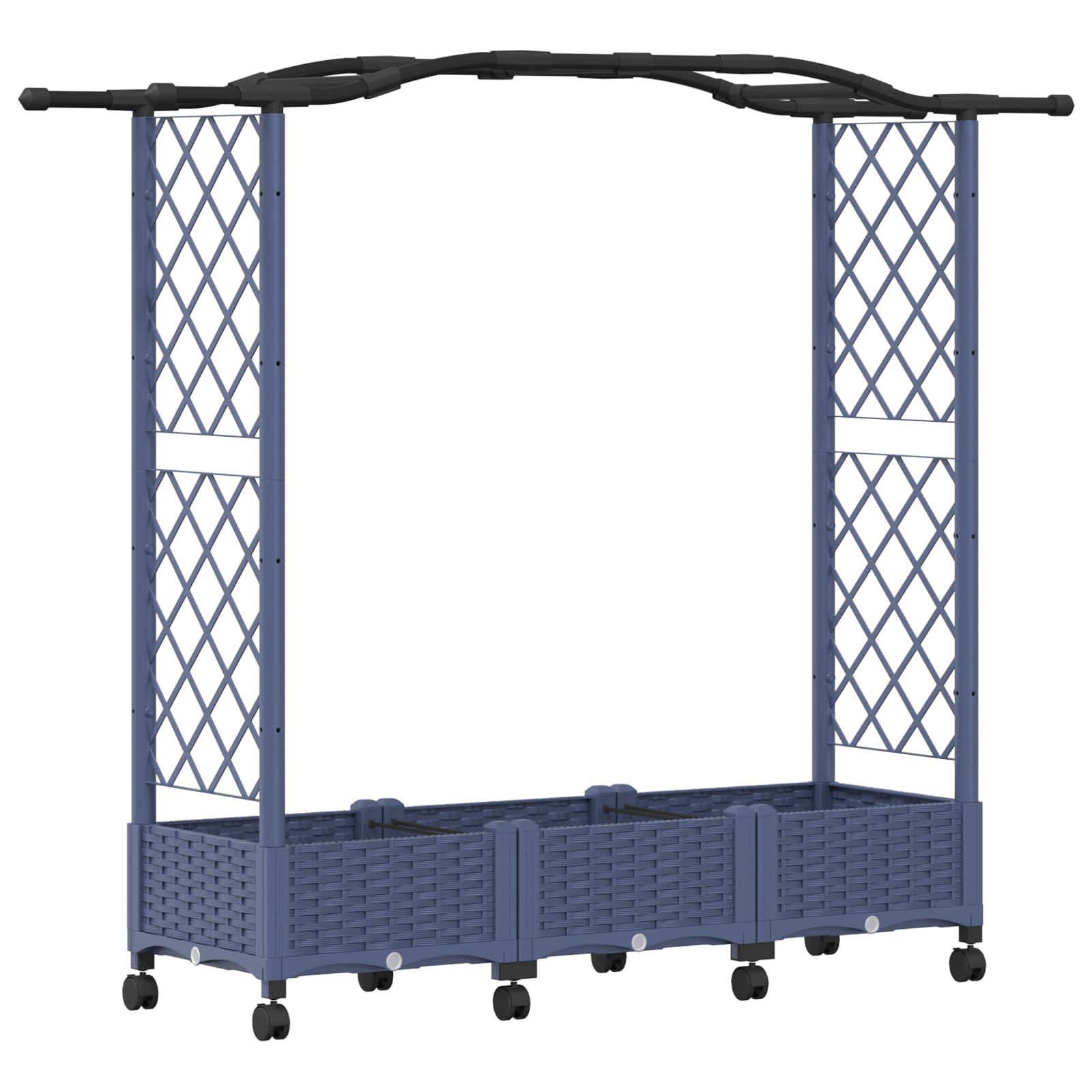 Letto Rialzato con Griglia e Tetto Grigio 169 x 40 x 129 cm PP | homemem39