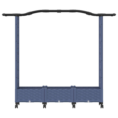 Letto Rialzato con Griglia e Tetto Grigio 169 x 40 x 129 cm PP | homemem39