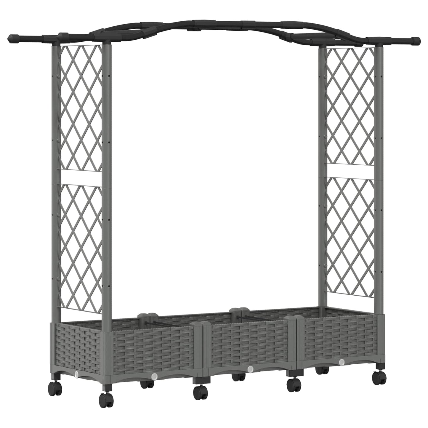 Letto Rialzato con Griglia e Tetto Grigio Chiaro PP | homemem39