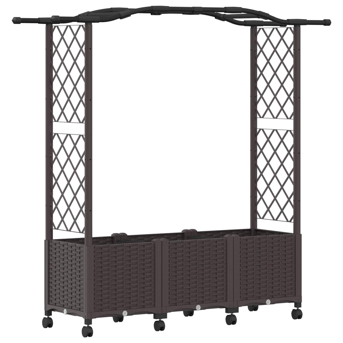 Letto Rialzato con Griglia e Tetto Marrone 164 x 40 x 144 cm PP | homemem39