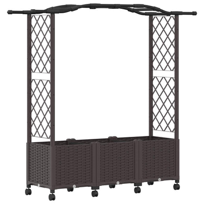 Letto Rialzato con Griglia e Tetto Marrone 164 x 40 x 144 cm PP | homemem39