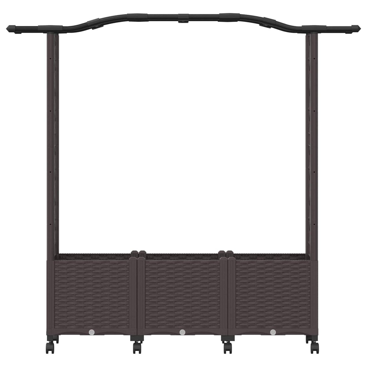 Letto Rialzato con Griglia e Tetto Marrone 164 x 40 x 144 cm PP | homemem39