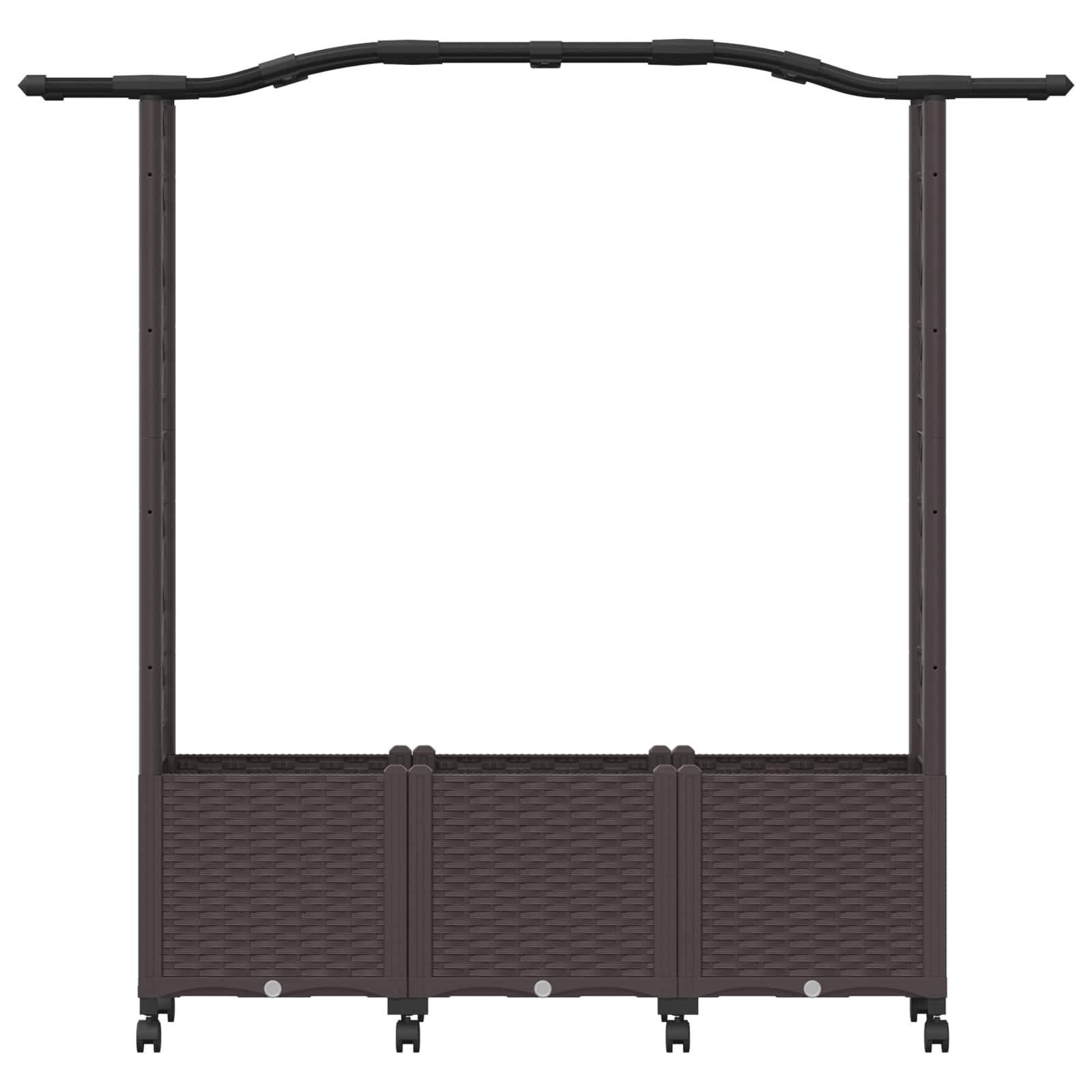 Letto Rialzato con Griglia e Tetto Marrone 164 x 40 x 144 cm PP | homemem39