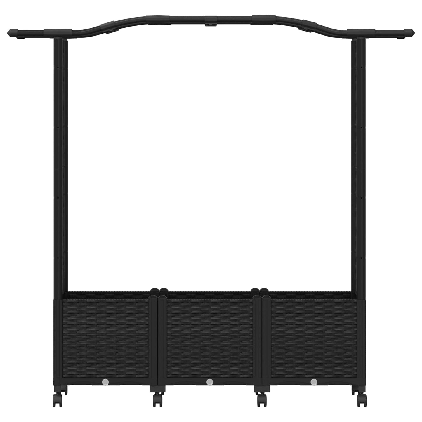 Letto Rialzato con Griglia e Tetto Nero 164 x 40 x 144 cm PP | homemem39