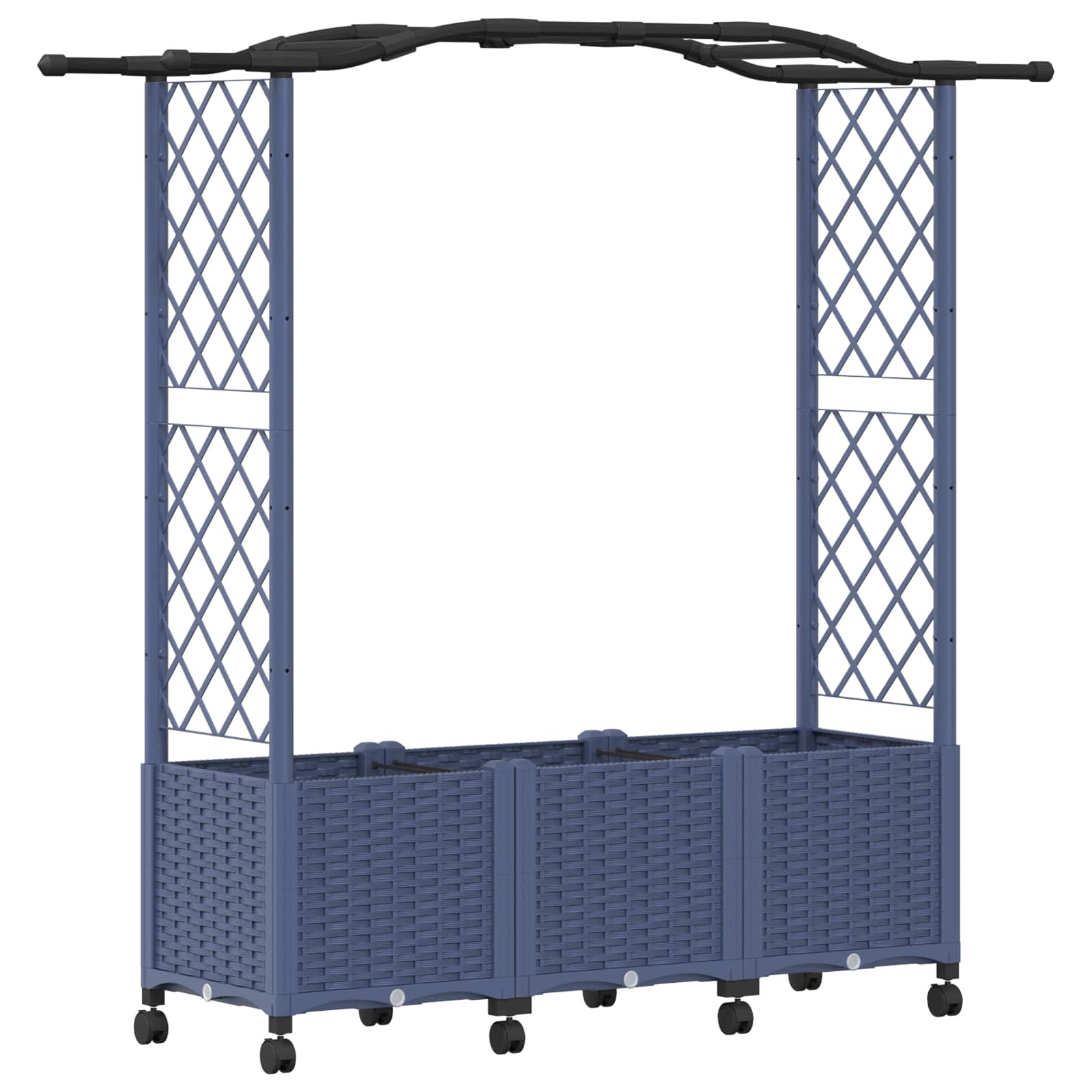 Letto Rialzato con Griglia e Tetto Grigio 164 x 40 x 144 cm PP | homemem39
