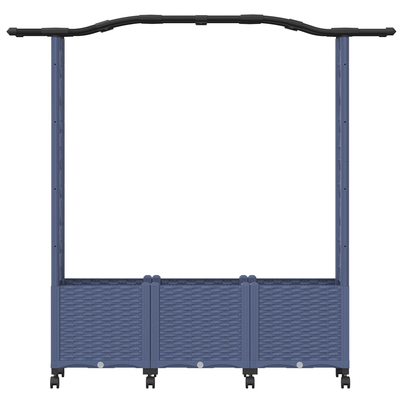 Letto Rialzato con Griglia e Tetto Grigio 164 x 40 x 144 cm PP | homemem39