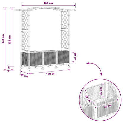 Letto Rialzato con Griglia e Tetto Grigio 164 x 40 x 144 cm PP | homemem39