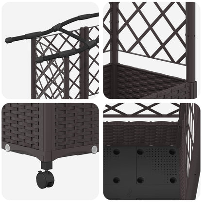 Letto Rialzato con Griglia e Tetto Marrone 163 x 40 x 129 cm PP | homemem39