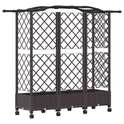 Letto Rialzato con Griglia e Tetto Marrone 163 x 40 x 129 cm PP | homemem39