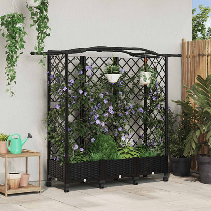 Letto Rialzato con Griglia e Tetto Nero 163 x 40 x 129 cm PP | homemem39
