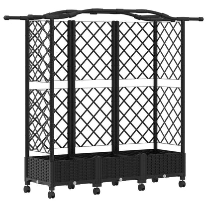 Letto Rialzato con Griglia e Tetto Nero 163 x 40 x 129 cm PP | homemem39