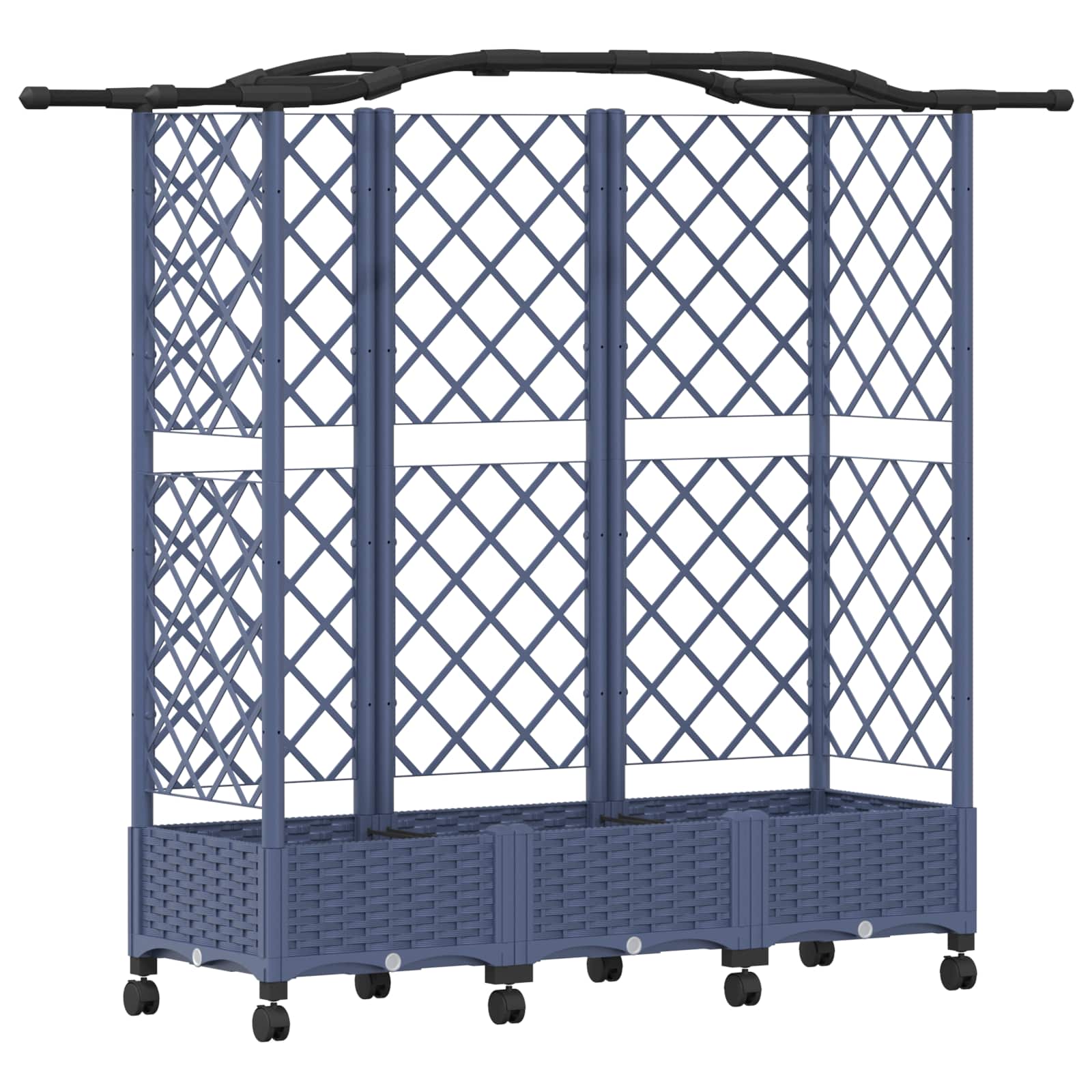 Letto Rialzato con Griglia e Tetto Grigio 163 x 40 x 129 cm PP | homemem39