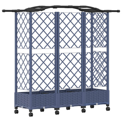 Letto Rialzato con Griglia e Tetto Grigio 163 x 40 x 129 cm PP | homemem39
