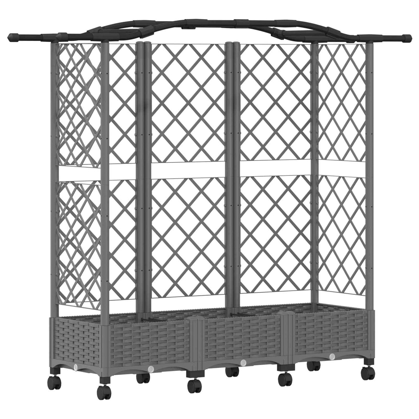 Letto Rialzato con Griglia e Tetto Grigio Chiaro PP | homemem39
