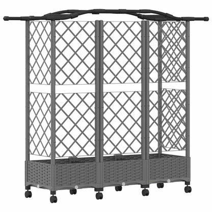 Letto Rialzato con Griglia e Tetto Grigio Chiaro PP | homemem39