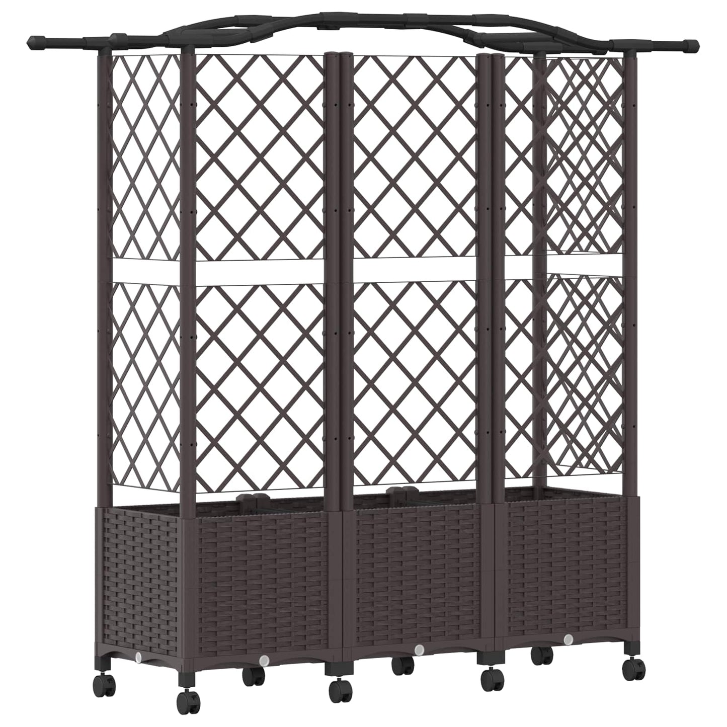 Letto Rialzato con Griglia e Tetto Marrone 163 x 40 x 144 cm PP | homemem39