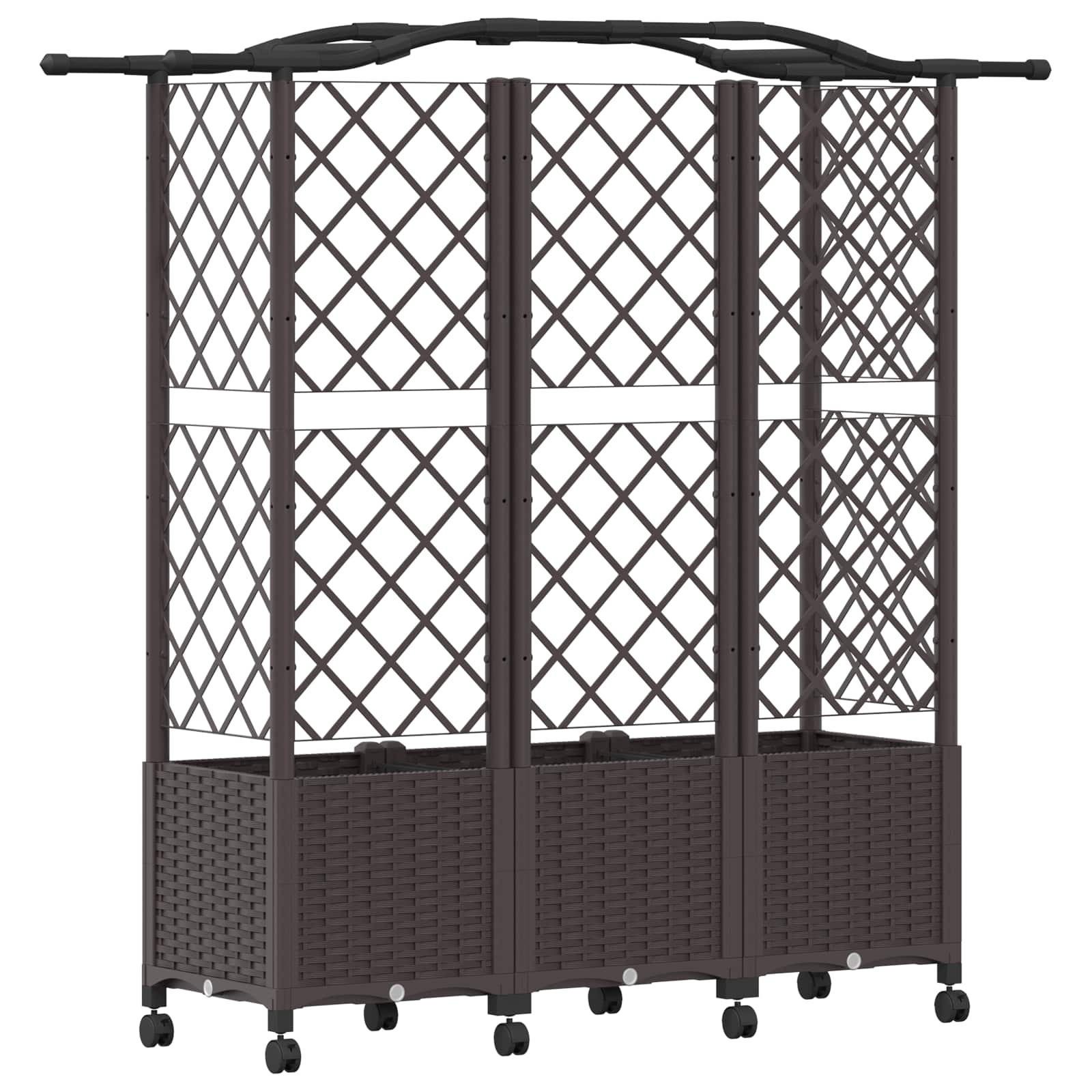 Letto Rialzato con Griglia e Tetto Marrone 163 x 40 x 144 cm PP | homemem39