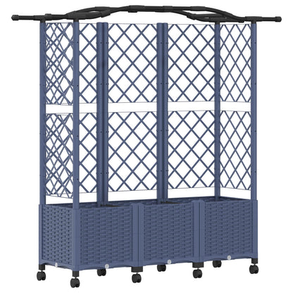 Letto Rialzato con Griglia e Tetto Grigio 163 x 40 x 144 cm PP | homemem39