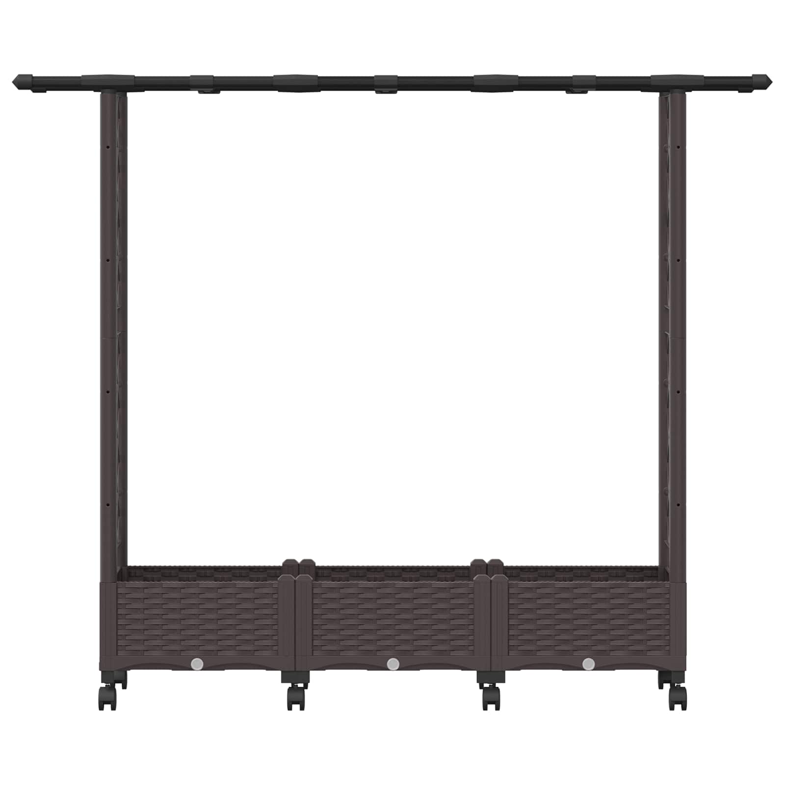 Letto Rialzato con Griglia e Tetto Marrone 164 x 40 x 127 cm PP | homemem39