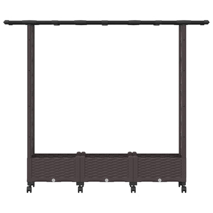 Letto Rialzato con Griglia e Tetto Marrone 164 x 40 x 127 cm PP | homemem39