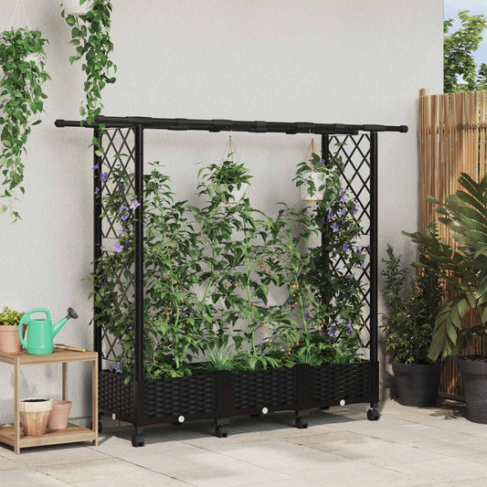 Letto Rialzato con Griglia e Tetto Nero 164 x 40 x 127 cm PP | homemem39