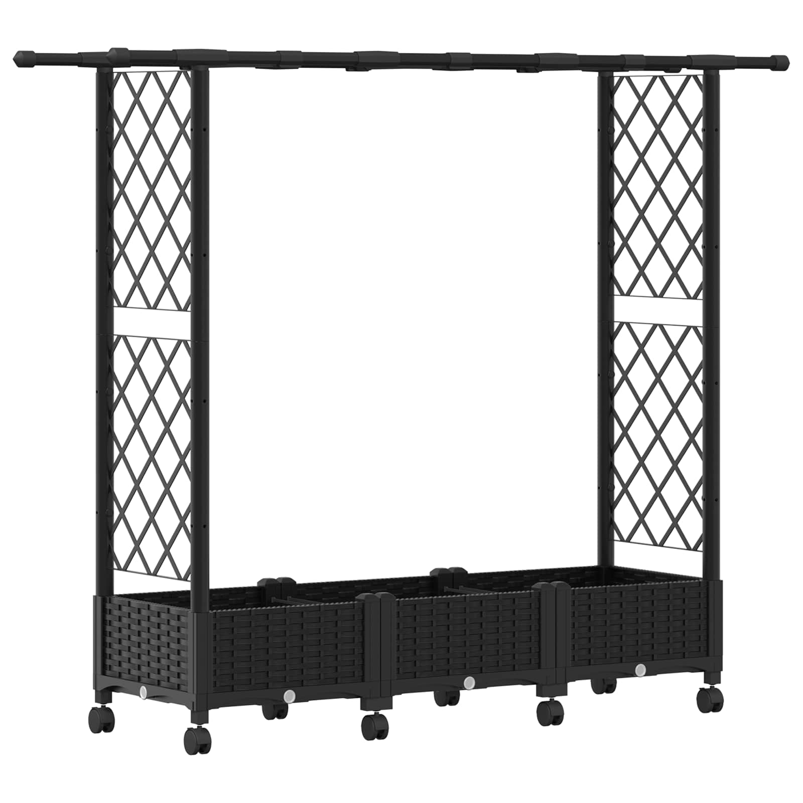 Letto Rialzato con Griglia e Tetto Nero 164 x 40 x 127 cm PP | homemem39