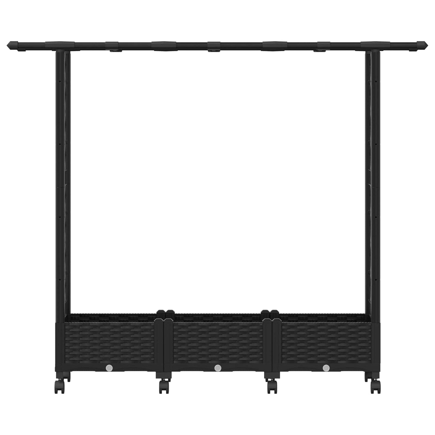 Letto Rialzato con Griglia e Tetto Nero 164 x 40 x 127 cm PP | homemem39