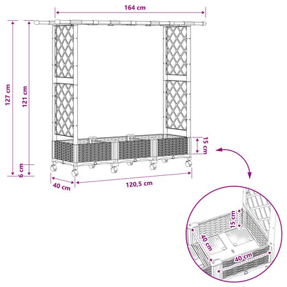 Letto Rialzato con Griglia e Tetto Nero 164 x 40 x 127 cm PP | homemem39