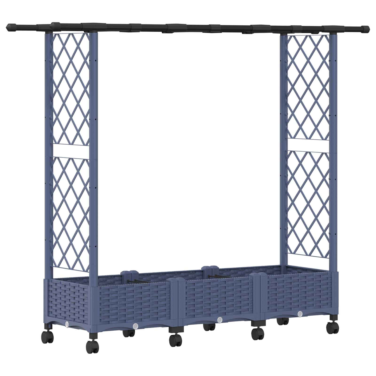 Letto Rialzato con Griglia e Tetto Grigio 164 x 40 x 127 cm PP | homemem39